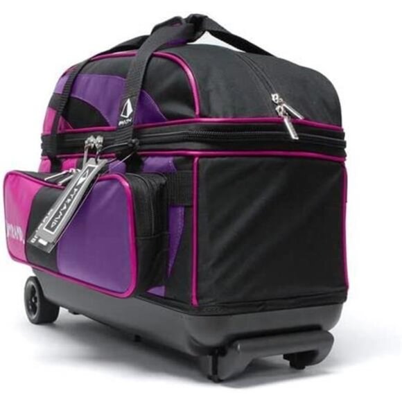Deluxe Double Roller 2 Ball Bowling Bag with Large Separate Shoe Compartment - Picture 4 of 6